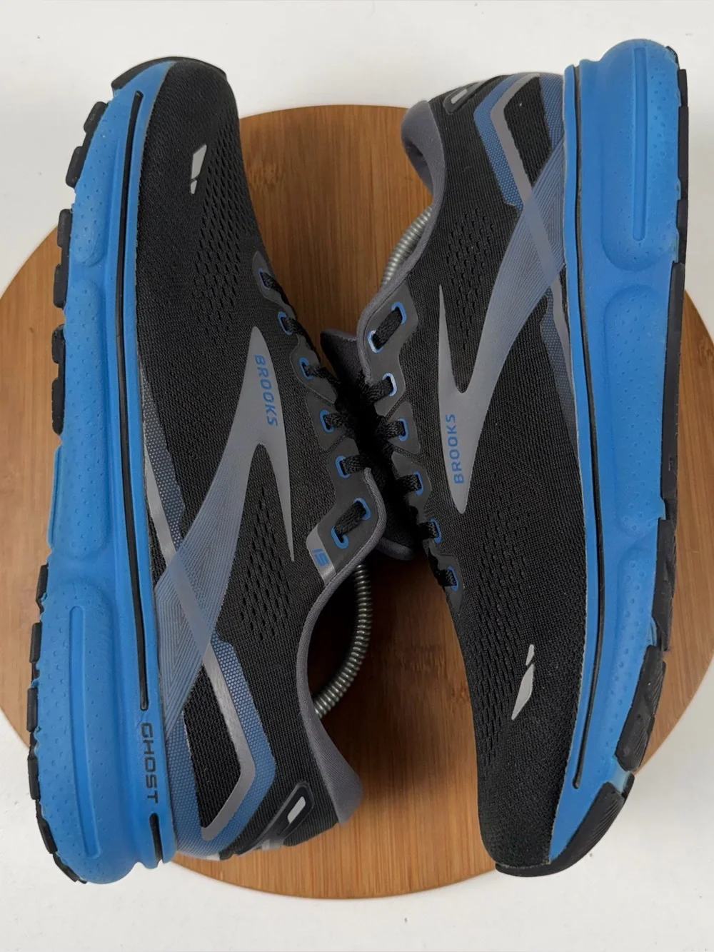 Brooks Ghost 15 Men's Running Shoes - Black with Blue Accents